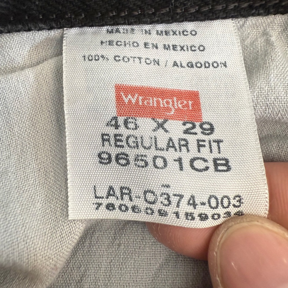 Wrangler Mens Jeans 46x29 Regular Fit Dark Wash Denim‎ Cotton - Picture 5 of 8